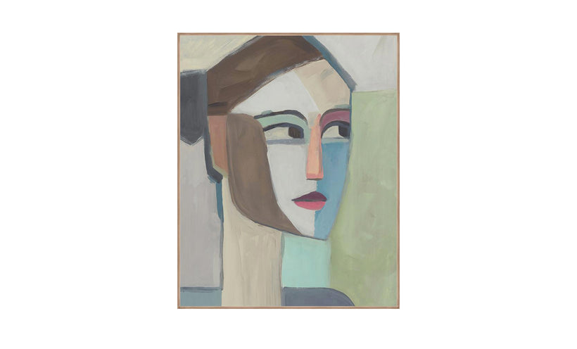 Portrait In Shapes I Framed Canvas